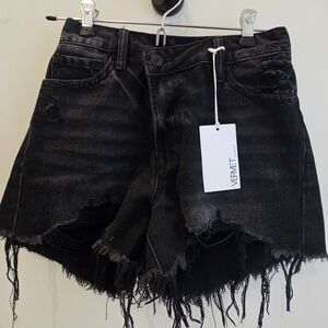Vervet Sienna Super High rise Black Denim Cutoff Shorts XS NWT